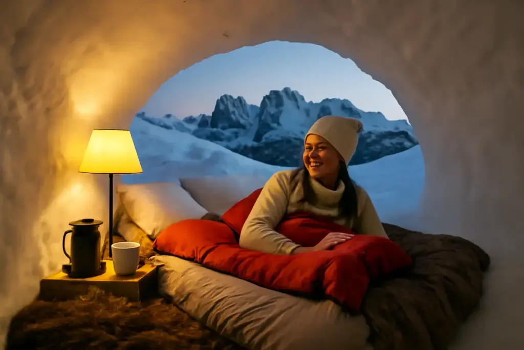 Esperienza in igloo sulle Alpi altoatesine: dormire nella neve senza rinunciare al comfort